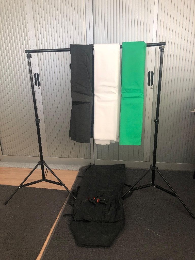 Fotostudio achtergrondset 3x1,6m – groen, zwart en wit, Ophalen, Gebruikt, Overige merken, Achtergrond