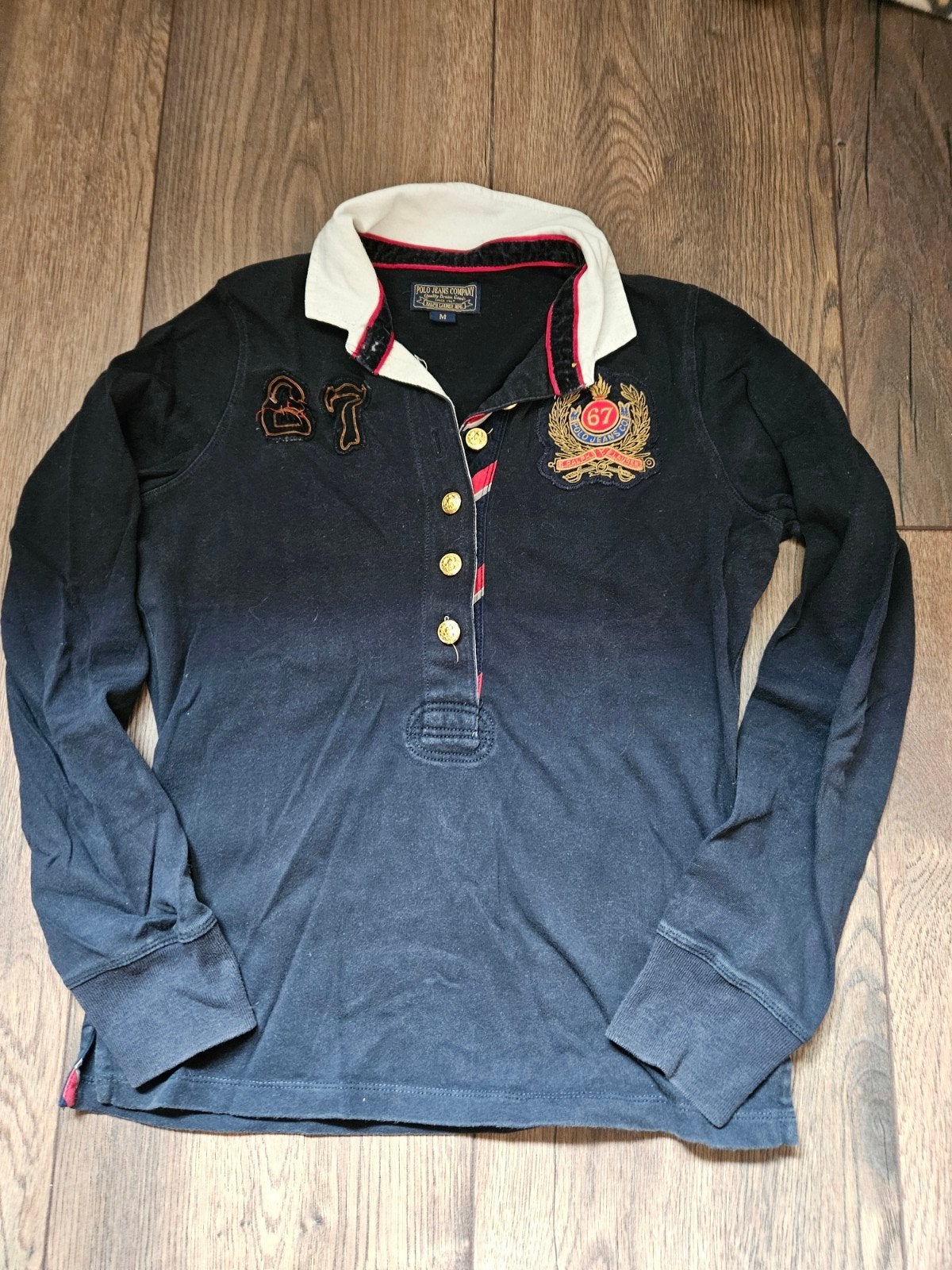 Ralph Lauren Polo Jeans Company shirt lange mouw Maat M, Maat 38/40 (M), Zwart, Ophalen of Verzenden, Lange mouw