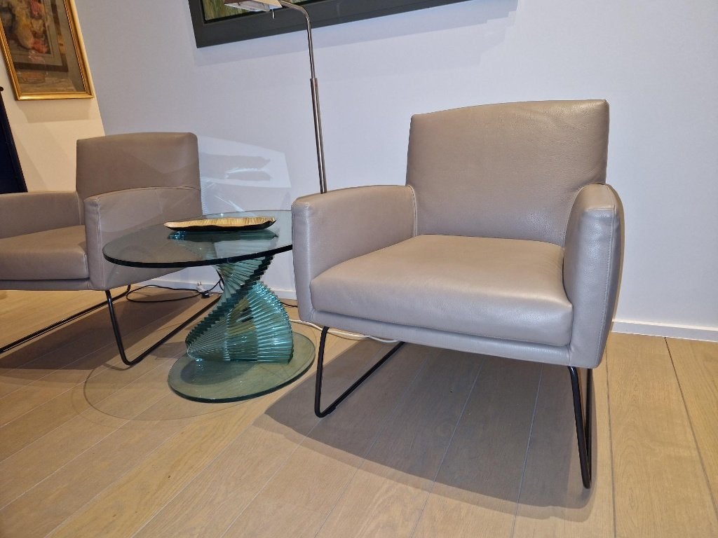 Eénzit Molteni Tumbler in lederuitvoering, Ophalen, Zo goed als nieuw, 75 tot 100 cm