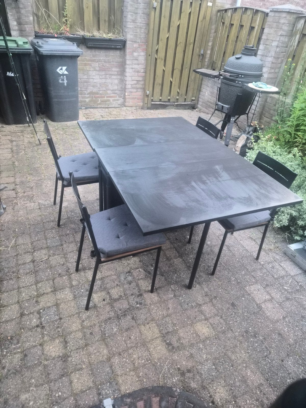 Inklapbare eettafel met 4 stoelen, Huis en Inrichting, Tafels | Eettafels, Gebruikt, 50 tot 100 cm, 100 tot 150 cm, Vier personen
