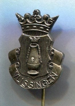 Vlissingen zilverkleurig wapen speldje ( U_137a), Verzenden, Nieuw, Stad of Land, Speldje of Pin