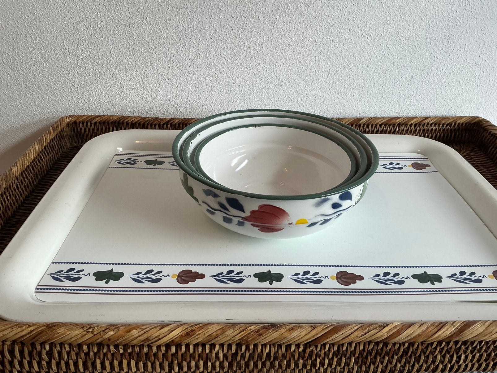 Boerenbont (Emaille set Nestschalen), Huis en Inrichting, Keuken | Servies, Ophalen of Verzenden, Zo goed als nieuw, Aardewerk
