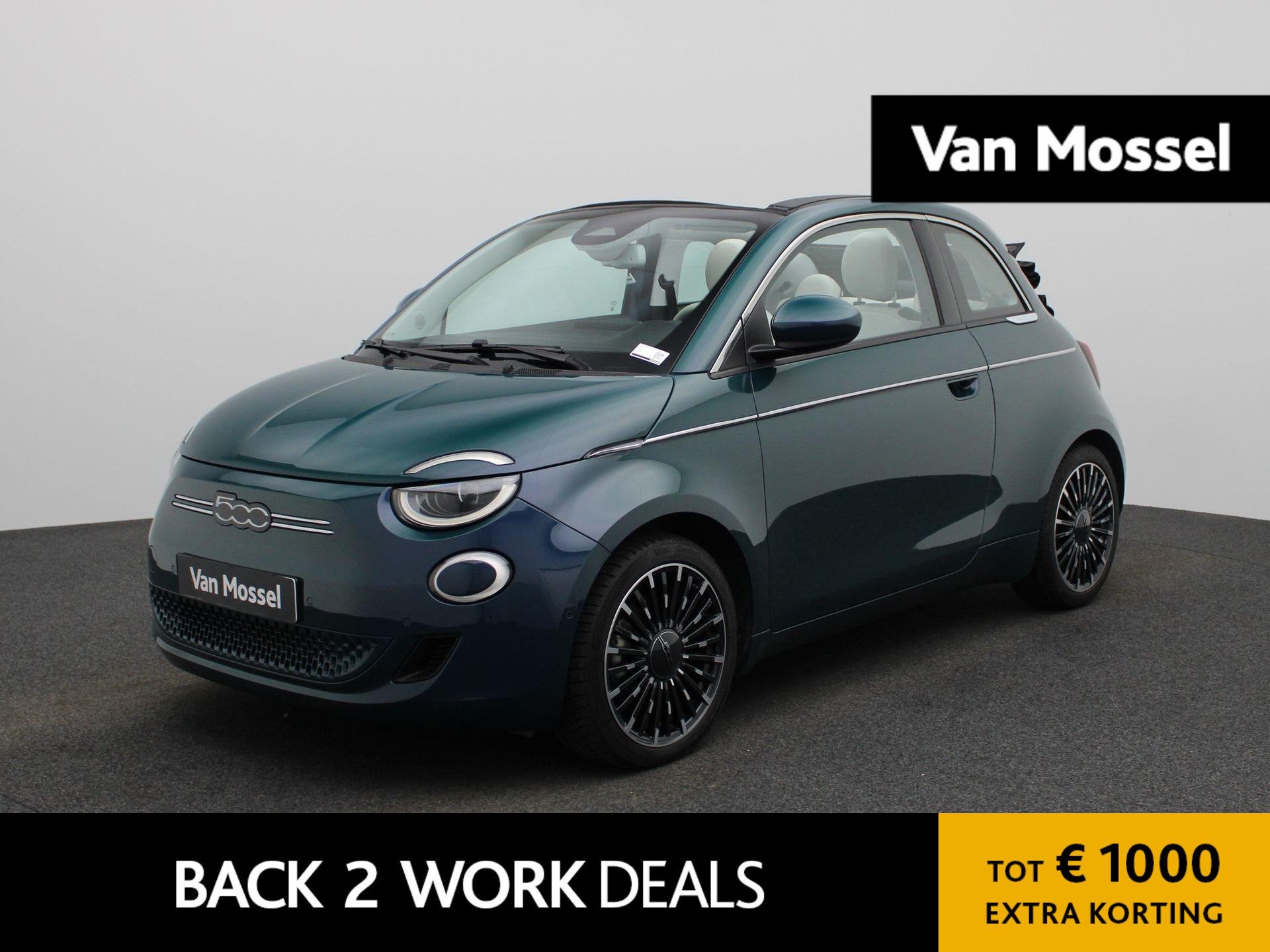 Fiat 500C 42 kWh La Prima by Bocelli | ACHTERUITRIJCAMERA |, Auto's, 12 maanden, Stof, Gebruikt, 118 pk