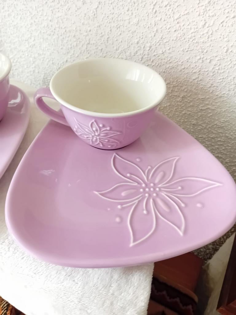 Vintage Handgemaakte Kop en Schotel Thailand, Gebruikt, Keramiek, Ophalen of Verzenden, Overige stijlen