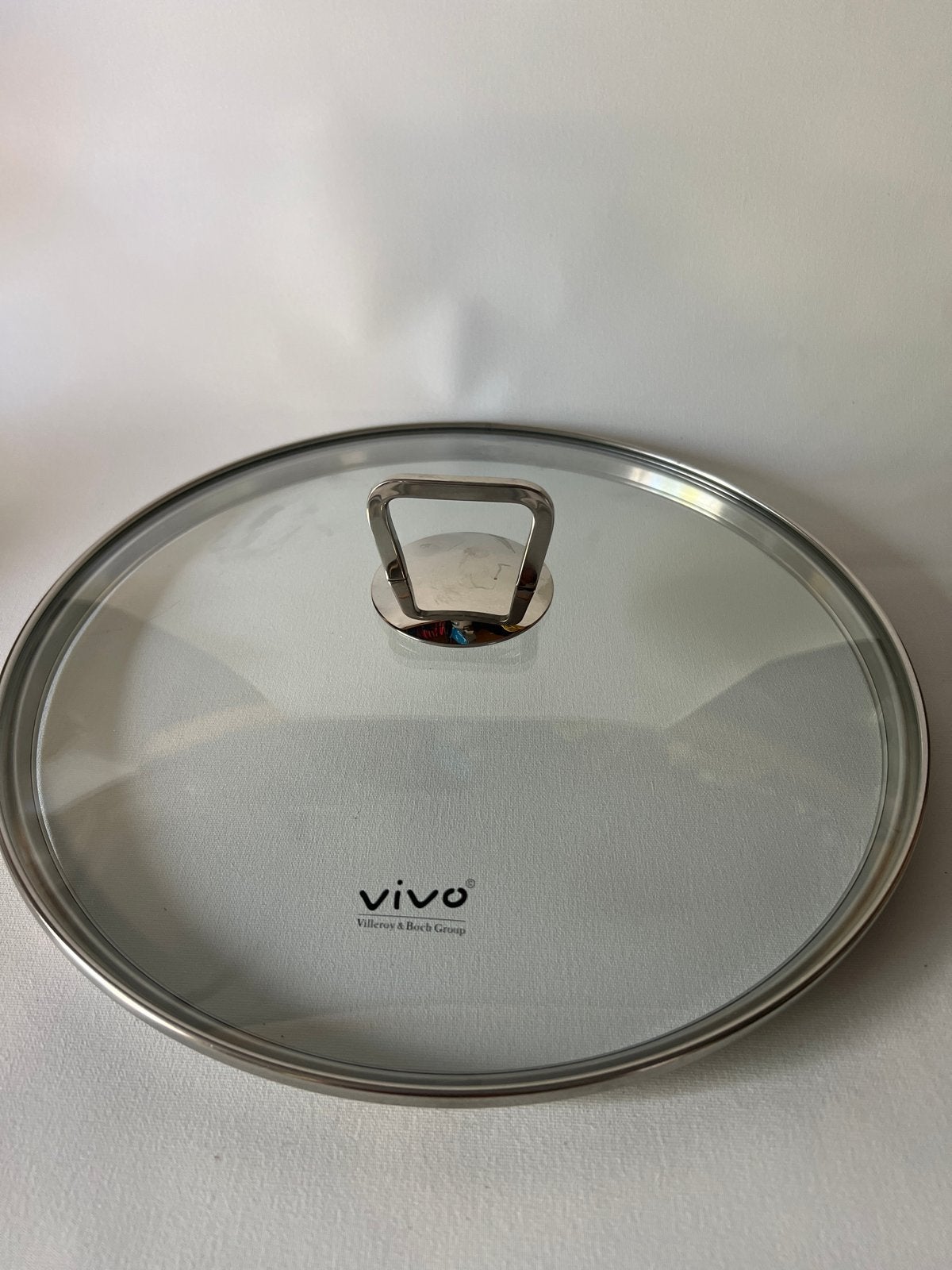 Vivo Villeroy en Boch glazen deksel 32 cm, Glas, Zilver, Ophalen of Verzenden, Zo goed als nieuw