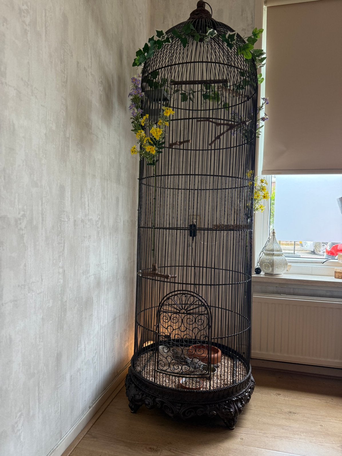 Mooie kamer kooi, Ophalen, Zo goed als nieuw, Metaal, Vogelkooi