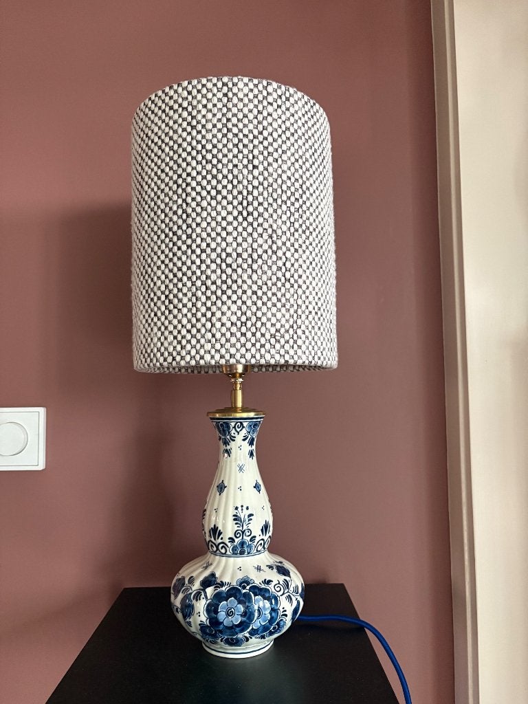 Delft blauwe tafellamp hoogte 32 cm, Huis en Inrichting, Blauw, 32 cm, Keramiek, Nieuw