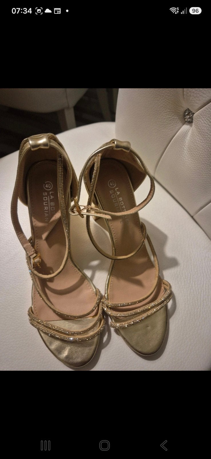 Gouden sandalen met hak - La Bottine Souriante, Overige kleuren, Zo goed als nieuw, La bottine souriante, Sandalen of Muiltjes