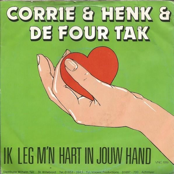 Vinylsingle corrie, henk & four tak gezocht, Ophalen of Verzenden, Zo goed als nieuw, Overige formaten, Levenslied of Smartlap