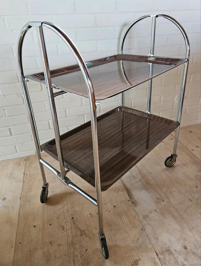 Vintage design serveerwagen Bremshey Dinett, Ophalen, Zo goed als nieuw, 75 cm of meer, 60 cm of meer