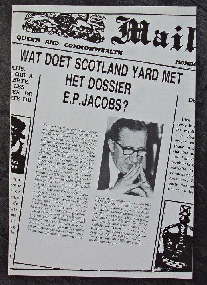 Folder Blake en Mortimer - Dossier E.P. Jacobs? - 1991, Verzamelen, Stripfiguren, Verzenden, Overige figuren, Zo goed als nieuw