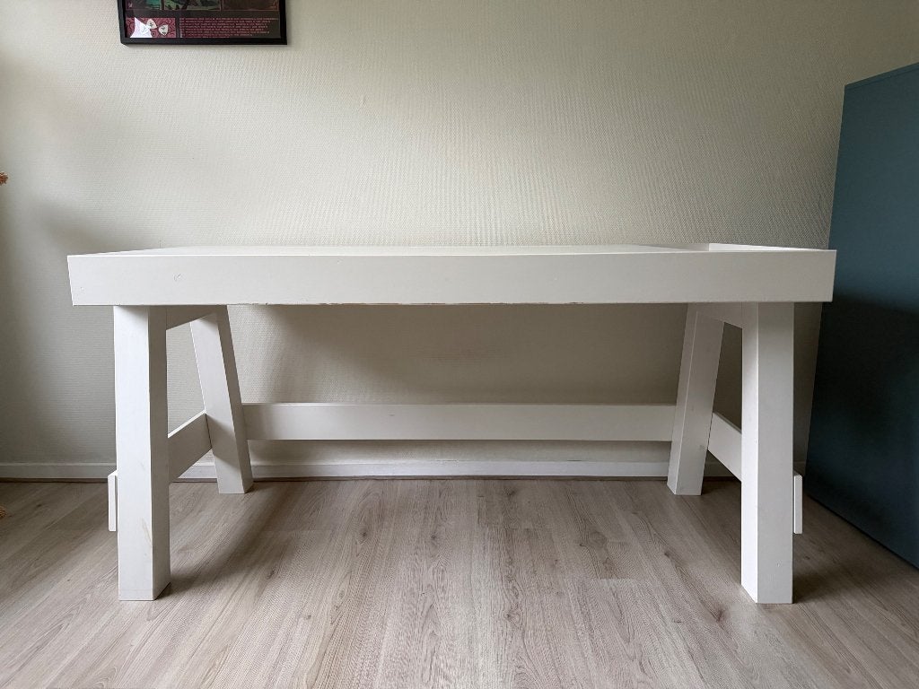 Wit bureau, Ophalen, Gebruikt, 150 cm, Schoolbureau