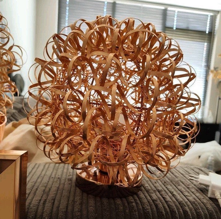 Rose gouden lampenset, spiegel en wandklok (zgan), Ophalen, Zo goed als nieuw, Goud, Metaal