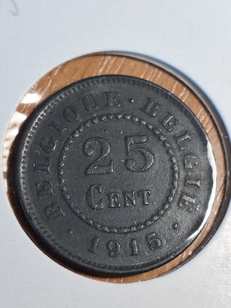 BELGIË 25 centimes 1915 (#166), Ophalen of Verzenden, Overig, Losse munt