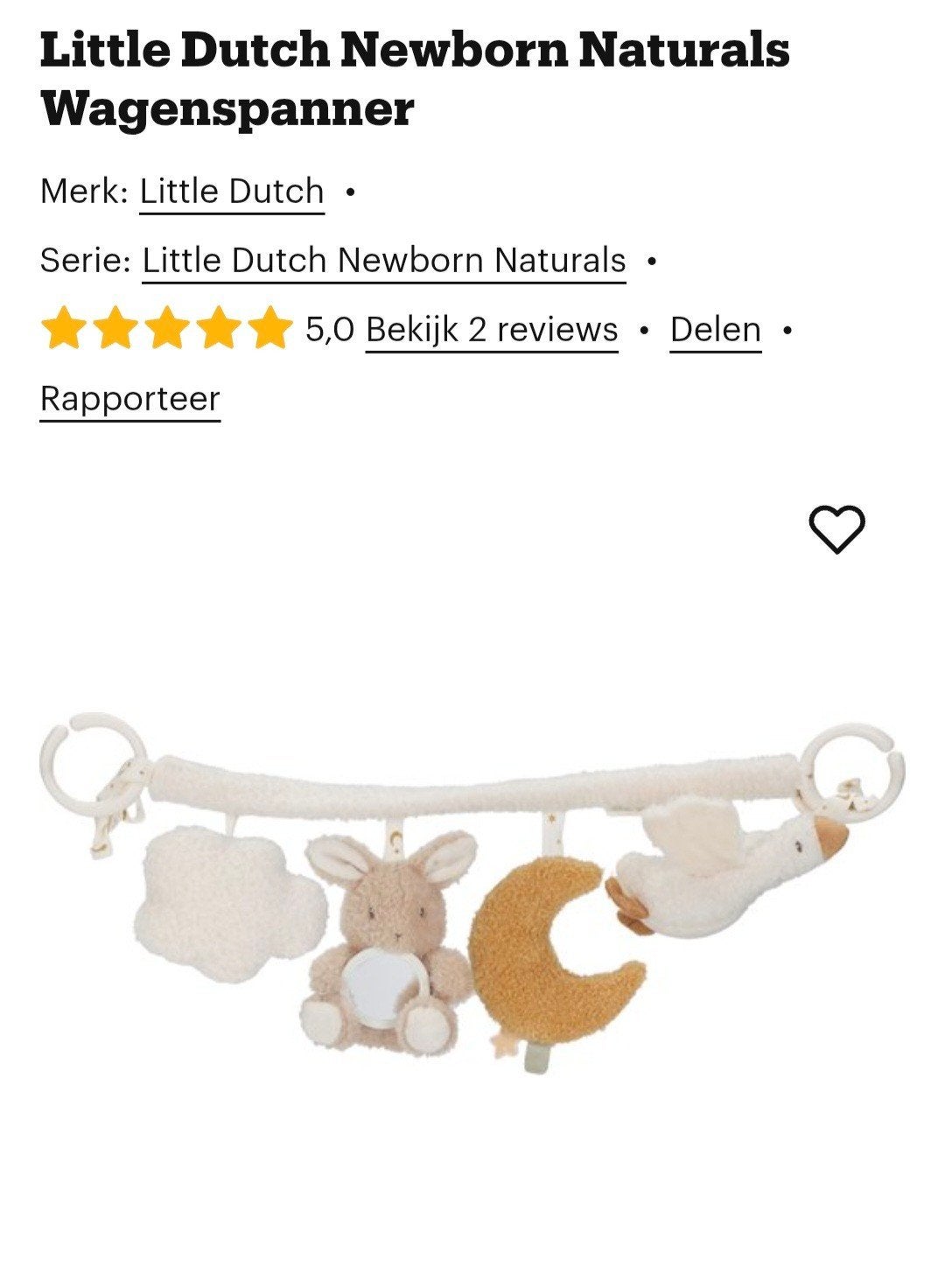 Little Dutch Newborn Naturals Wagenspanner, Kinderen en Baby's, Speelgoed | Babyspeelgoed, Ophalen