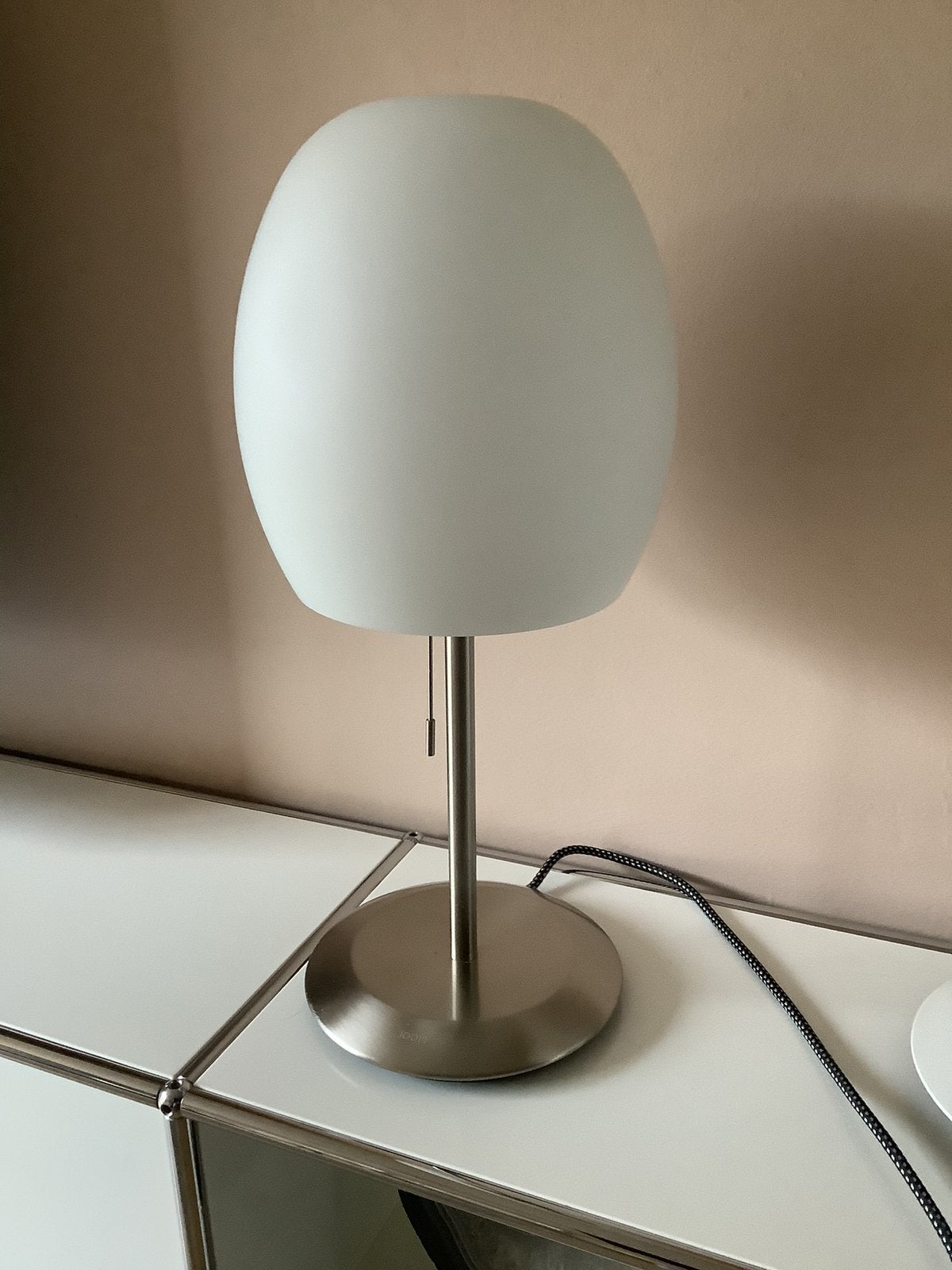 Joop! Design lamp mat wit glazen kap, Ophalen, Zo goed als nieuw, Glas
