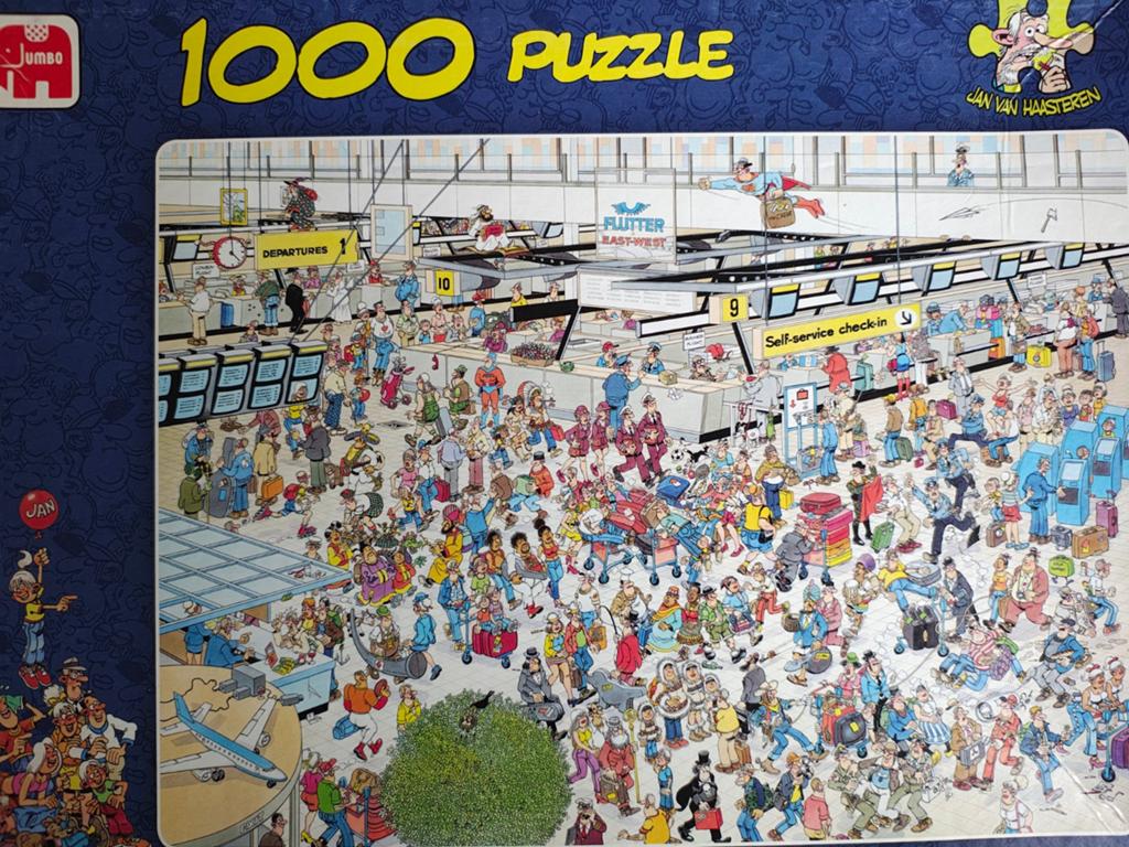 Jan van Haasteren Legpuzzel Vertrekhal 1000 stukjes, Ophalen of Verzenden, 500 t/m 1500 stukjes, Gebruikt, Legpuzzel