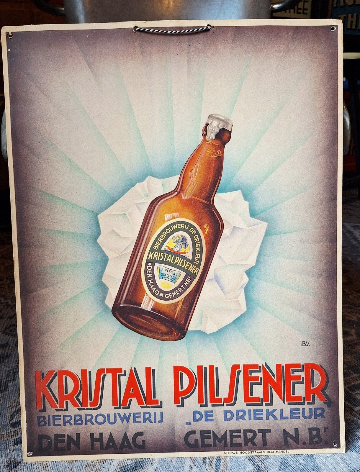 Kristal Pilsener reclamebord., Ophalen of Verzenden, Gebruikt, Reclamebord