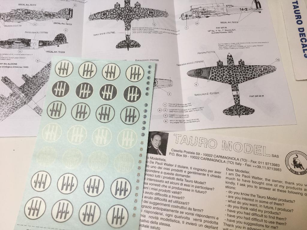 1/72 Tauro Models / Decal Italian WW2 aircraft decals, Hobby en Vrije tijd, Modelbouw | Vliegtuigen en Helikopters, Overige merken