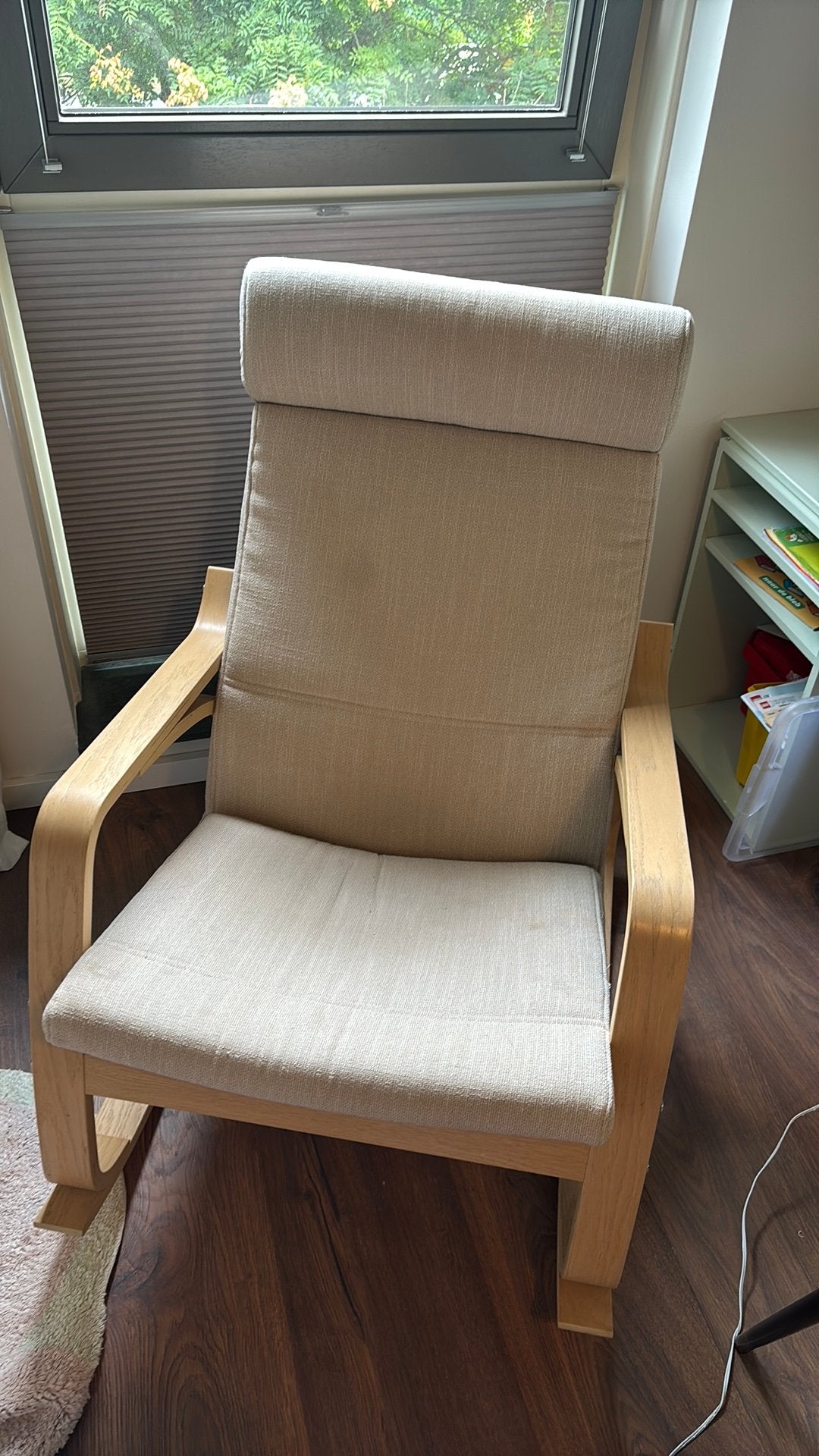 Ikea poang schommelstoel beige, Huis en Inrichting, Fauteuils, Ophalen, Zo goed als nieuw, 75 tot 100 cm