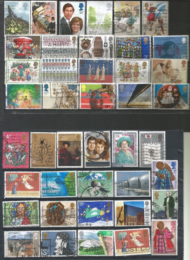185 postzegels groot formaat Groot-Brittannië, Verzenden, Gestempeld