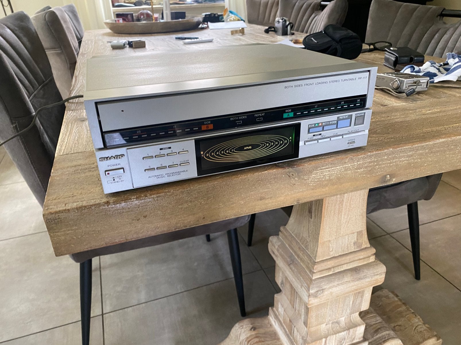 Zeldzame Sharp RP117H both sides play stereo turntable, Ophalen of Verzenden, Gebruikt, Overige merken