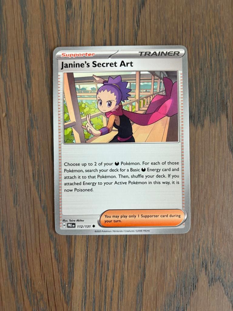 Janine's Secret Art Trainer Kaart Pokémon TCG 112/131, Ophalen of Verzenden, Zo goed als nieuw, Losse kaart
