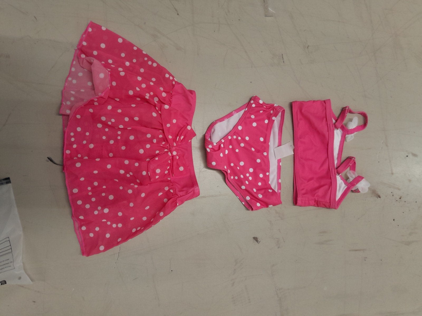 Roze bikini met stippen en bijpassende rok voor meisjes, Kinderen en Baby's, Babykleding | Baby-zwemkleding, Meisje, Nieuw, Overige maten