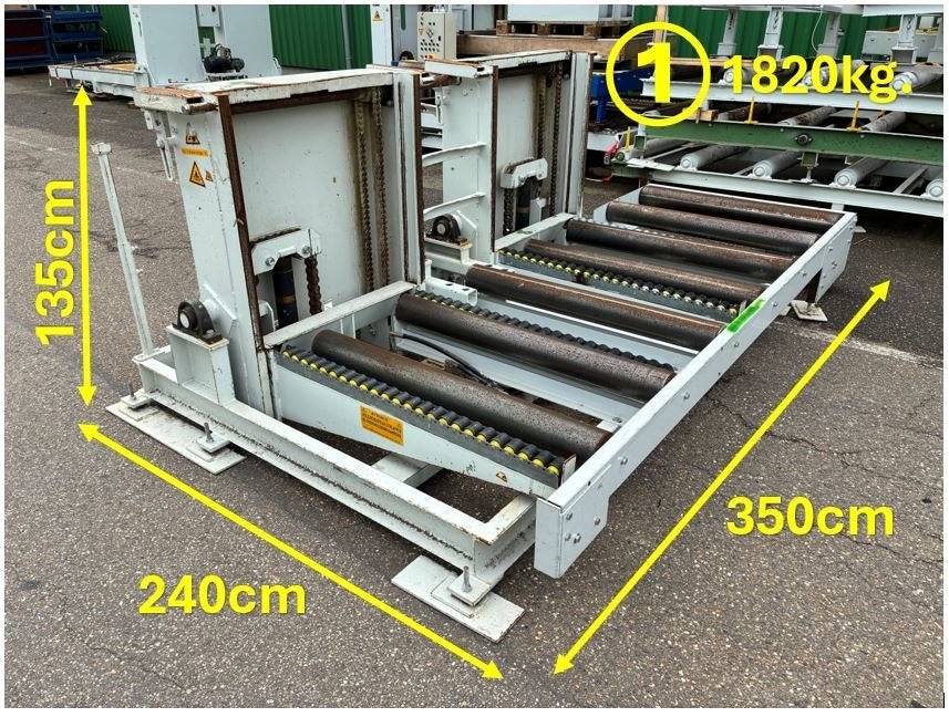 Hef-/kanteltafels, pallet kantelaar met rollenbaan, heftafel, Ophalen