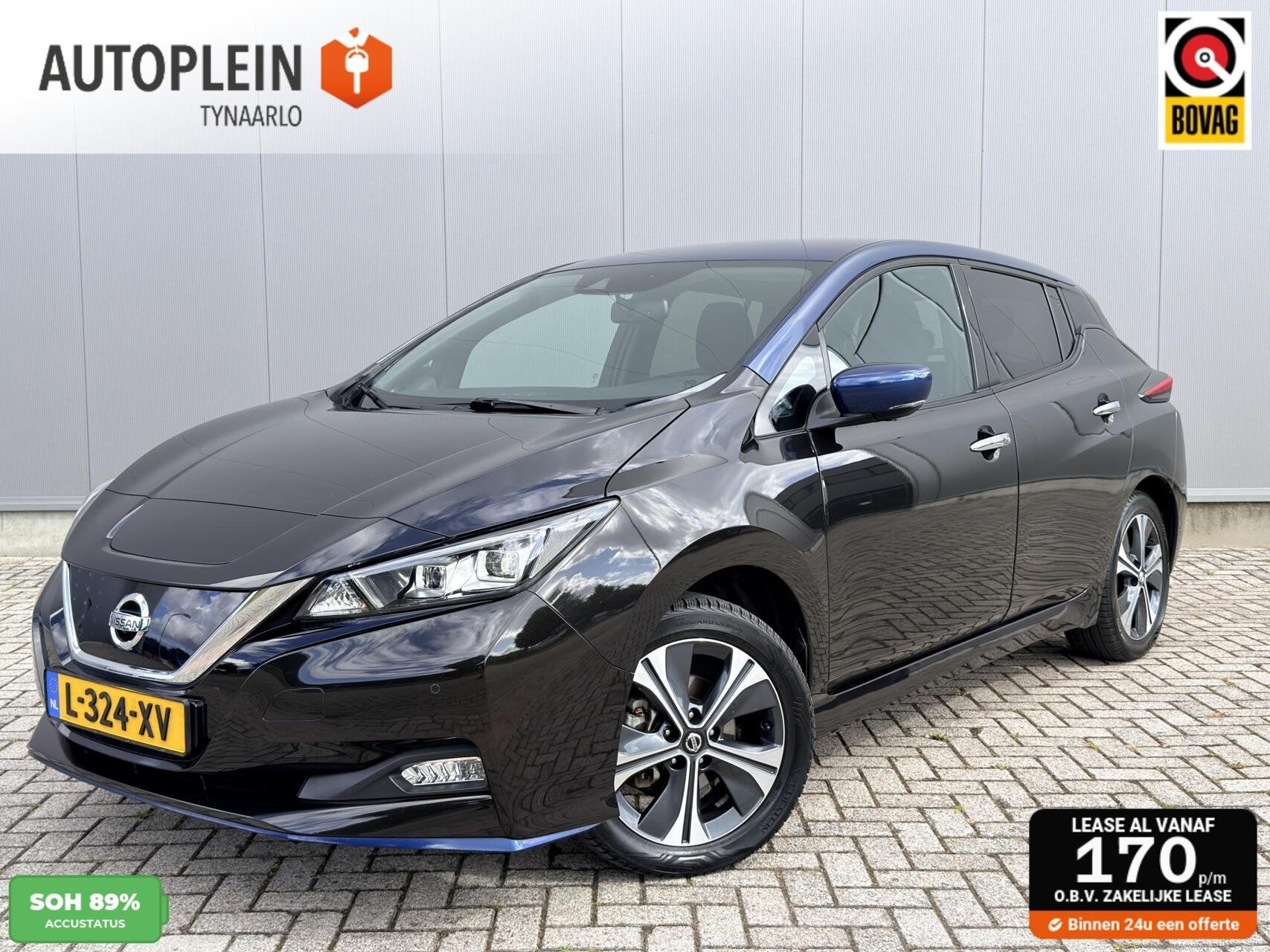 Nissan LEAF e+ Tekna 62 kWh 1e eig|Dealer OH|Trekhaak|Carpla, Gebruikt, Met garantie (alle), Zwart, 385 km