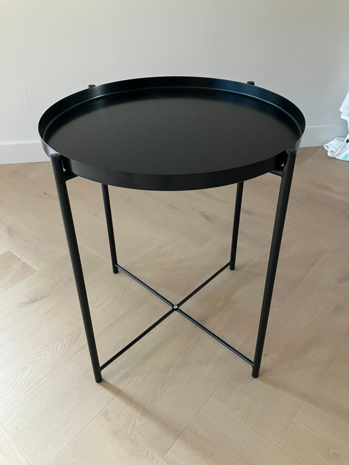 Gladom salontafel zwart Ikea, Minder dan 55 cm, Gebruikt, Metaal of Aluminium, Rond