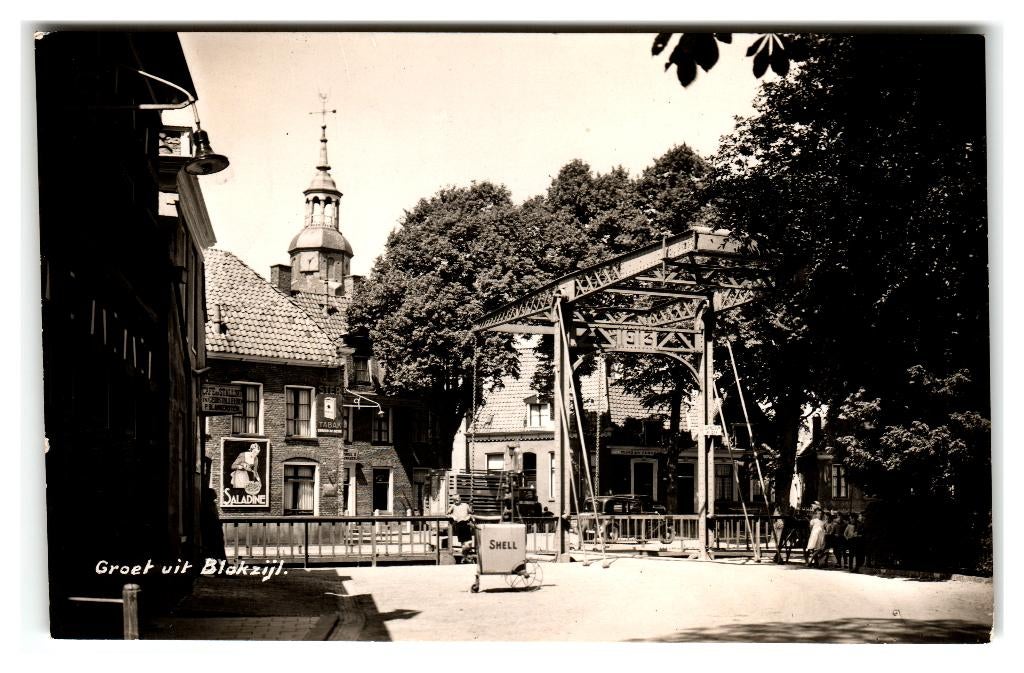 Blokzijl, Shell Tankstation - Fotokaart, Verzenden, 1920 tot 1940, Gelopen, Overijssel