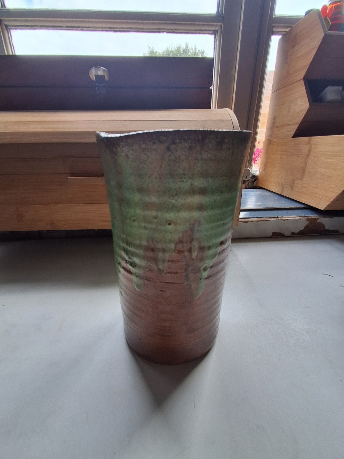 Kannetje, Huis en Inrichting, Ophalen of Verzenden, Zo goed als nieuw, Groen, Steen/keramiek