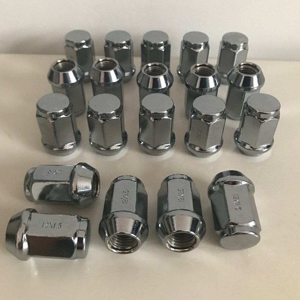 Dichte wielmoeren verchroomd M12 x 1,5 x 34 mm, Auto diversen, Ophalen of Verzenden, Nieuw