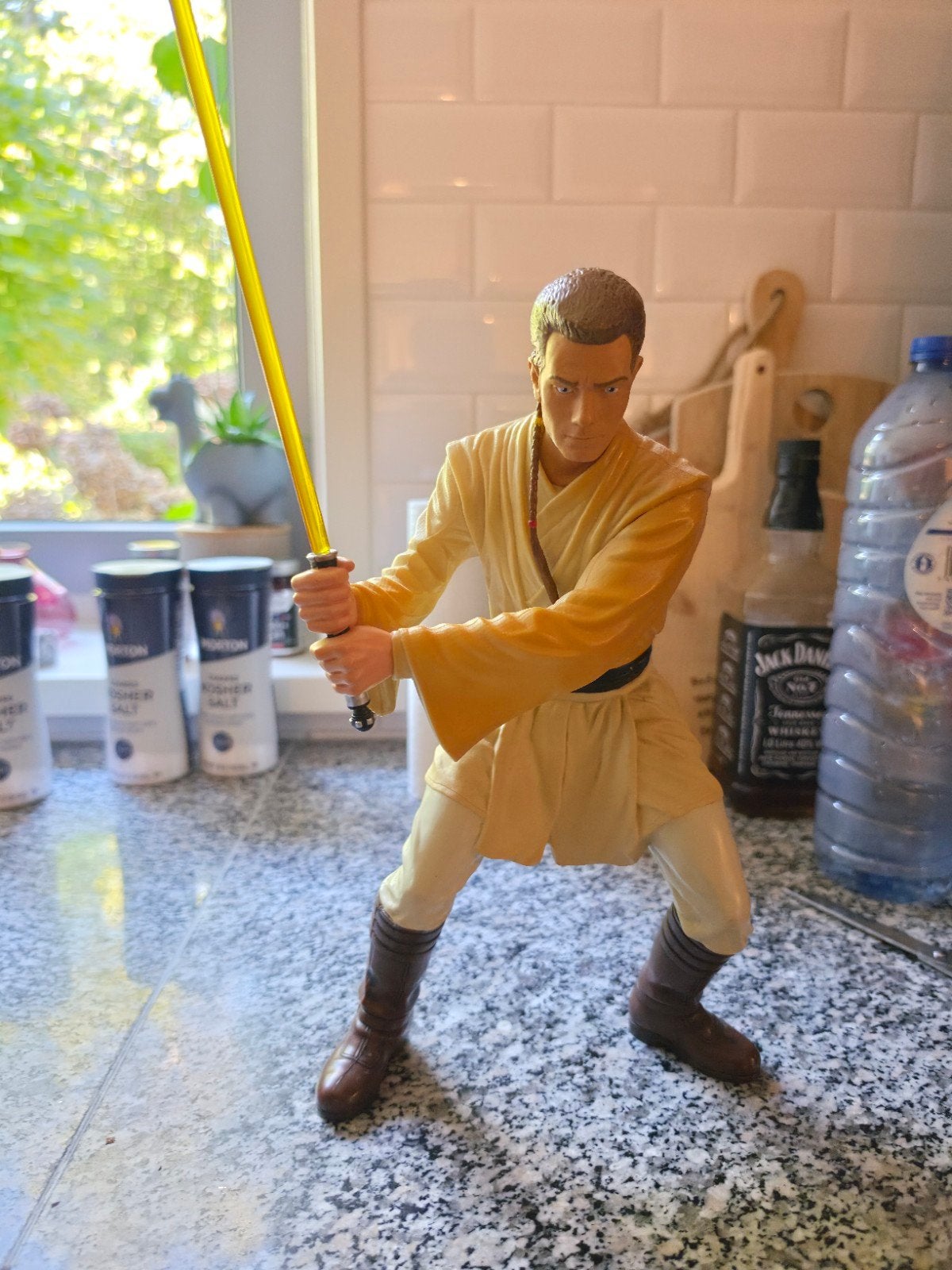 Obi-Wan Kenobi actiefiguur met lichtgevend lichtzwaard, Ophalen of Verzenden, Gebruikt