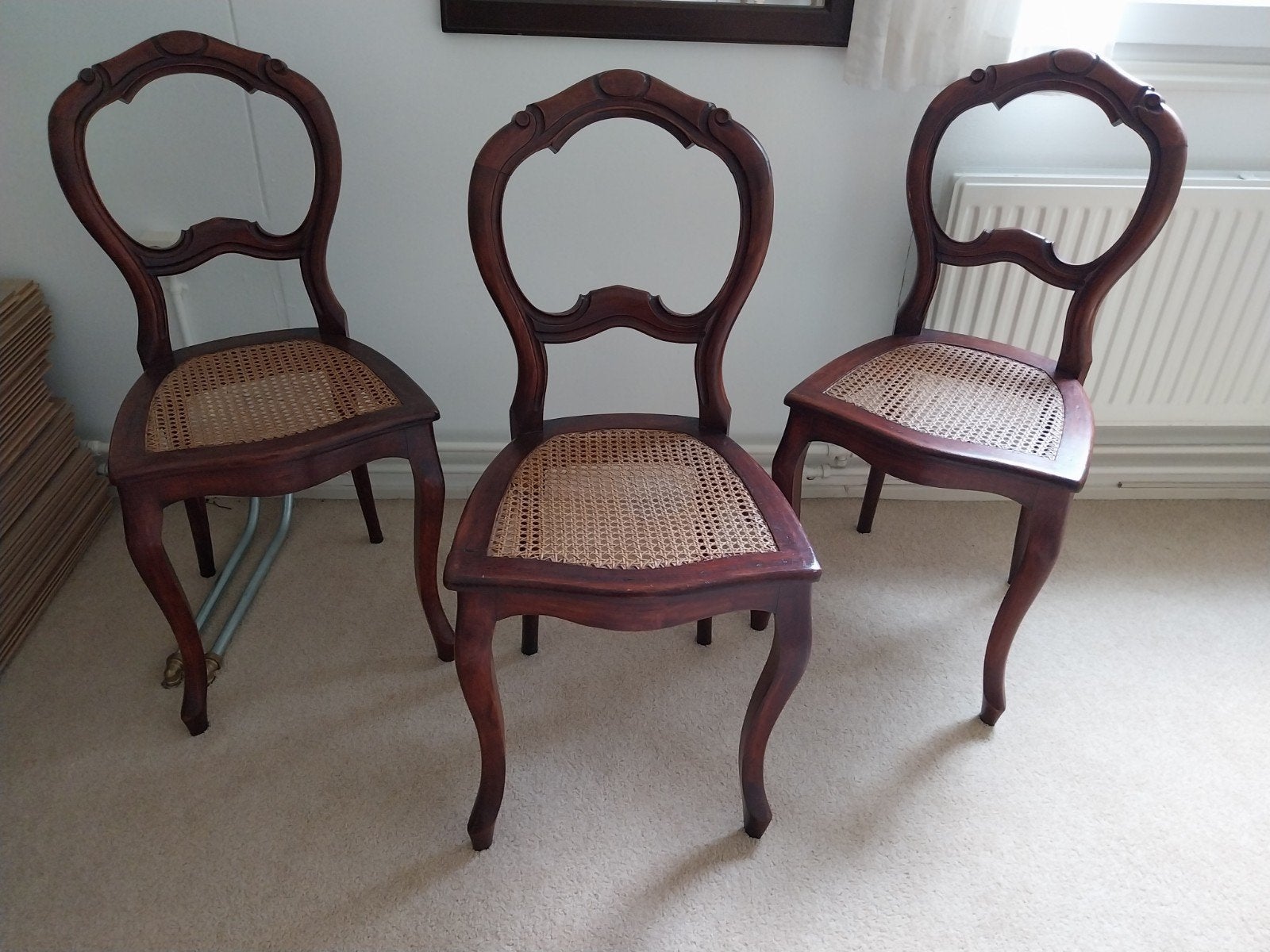 Antieke stoelen in zeer goede staat met webbing, Antiek en Kunst, Antiek | Meubels | Stoelen en Banken, Ophalen
