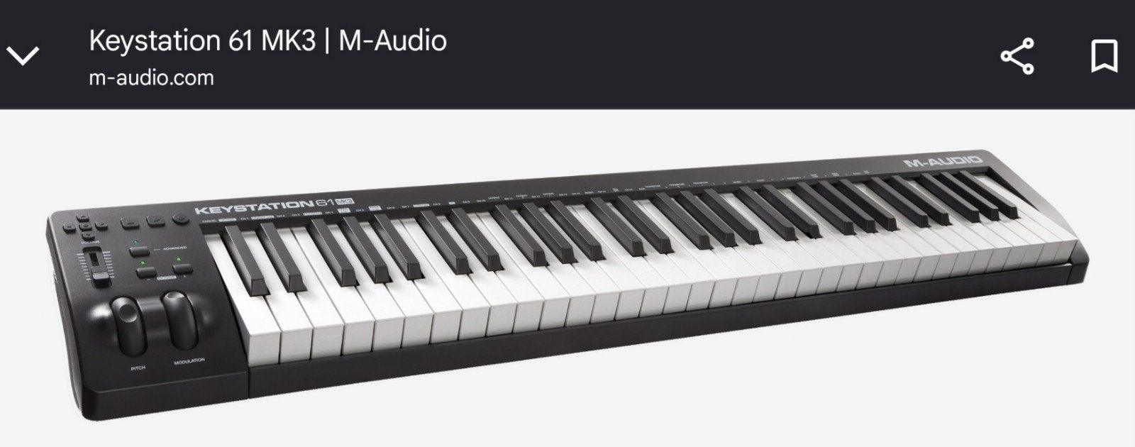 M-Audio Keystation 61 MK3 MIDI Keyboard Controller, Muziek en Instrumenten, Ophalen, Zo goed als nieuw, 61 toetsen, Overige merken