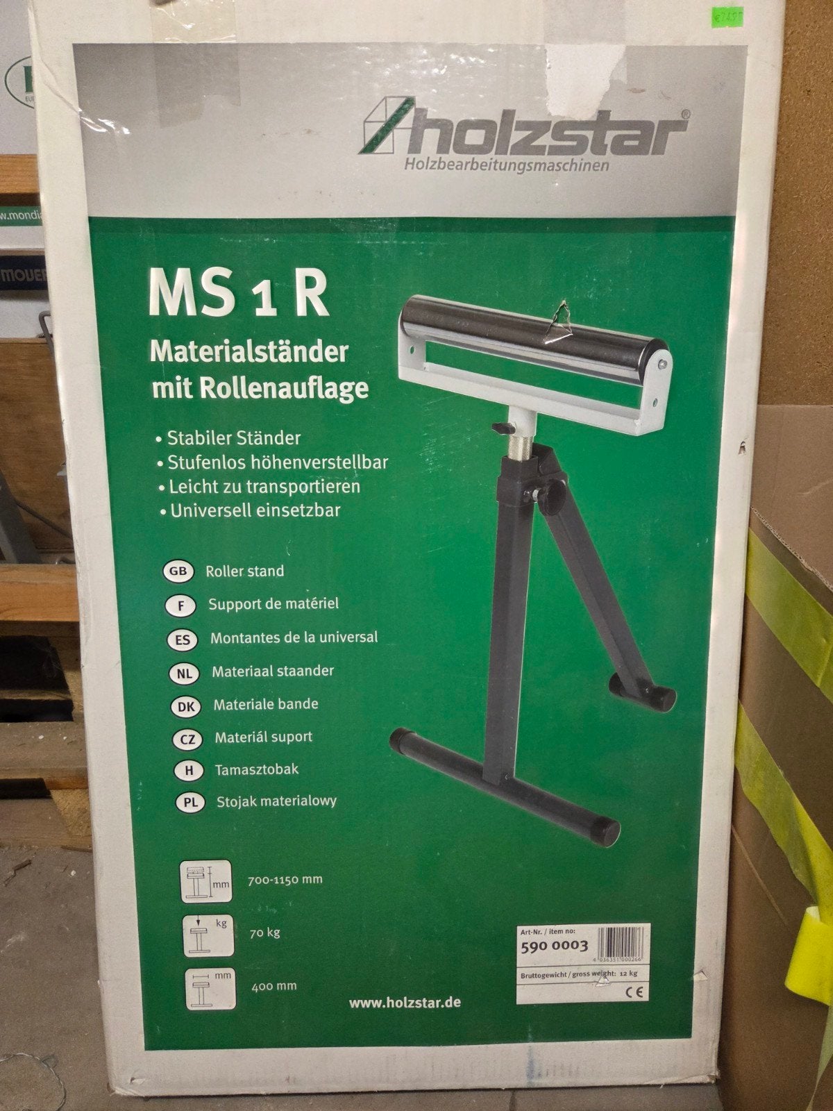 Holzstar MS 1 R Materiaalstaander met Rollenauflage, Doe-het-zelf en Verbouw, Ophalen, Nieuw
