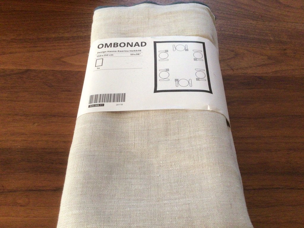 Nieuw Ikea tafelkleed Ombonad 150x250 linnen, Huis en Inrichting, Ophalen, Nieuw, Rechthoek