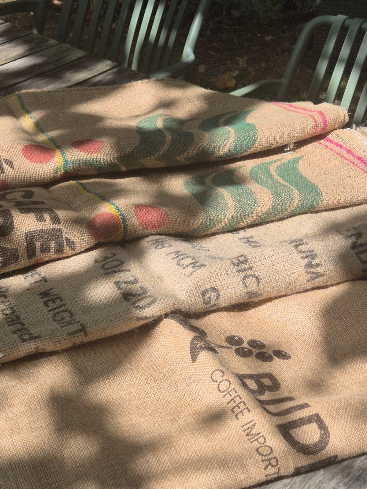 Vier orginele jute koffiezakken, Overige thema's, Overige typen, Klaar om op te hangen, Ophalen of Verzenden