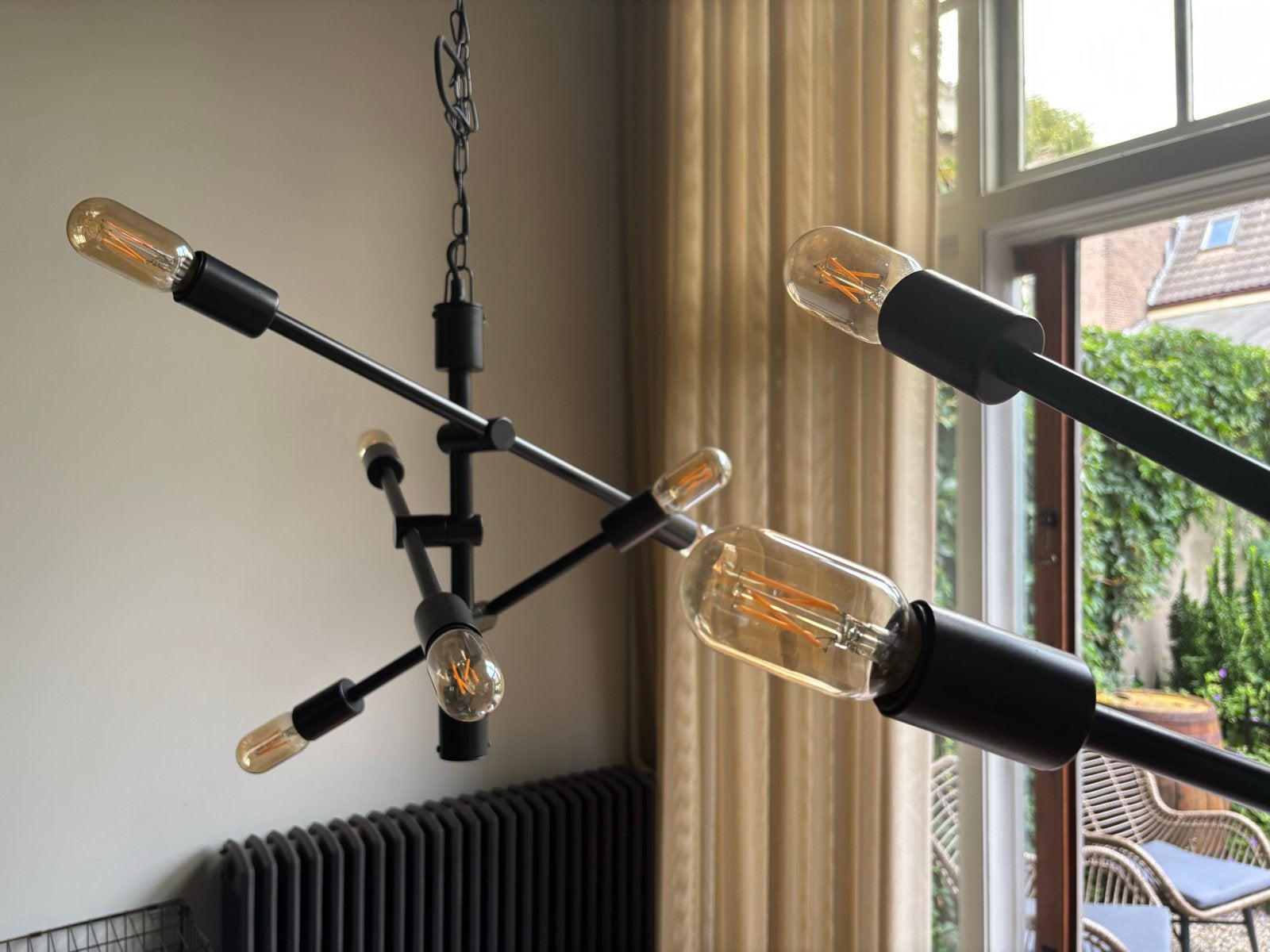 Zwarte Plafondlamp It's About Romi Nashville Kroonluchter, Ophalen, Zo goed als nieuw, Metaal, E27 (groot)