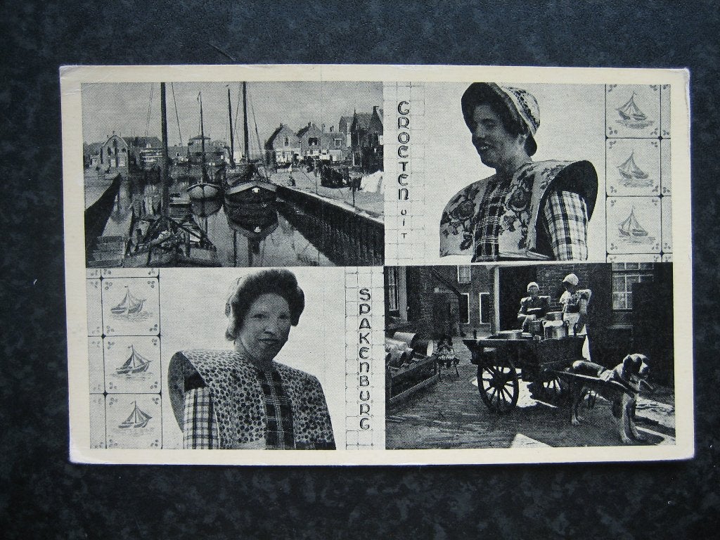 SPAKENBURG 4 luiks groeten uit, Ophalen of Verzenden, 1940 tot 1960, Utrecht