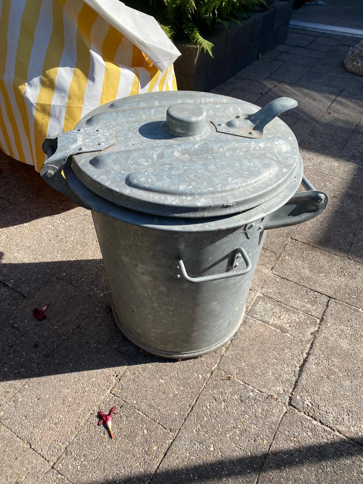 Vuilnisbak voor buiten, Huis en Inrichting, Woonaccessoires | Prullenbakken, 40 liter of meer, Ophalen, Zo goed als nieuw, Rvs
