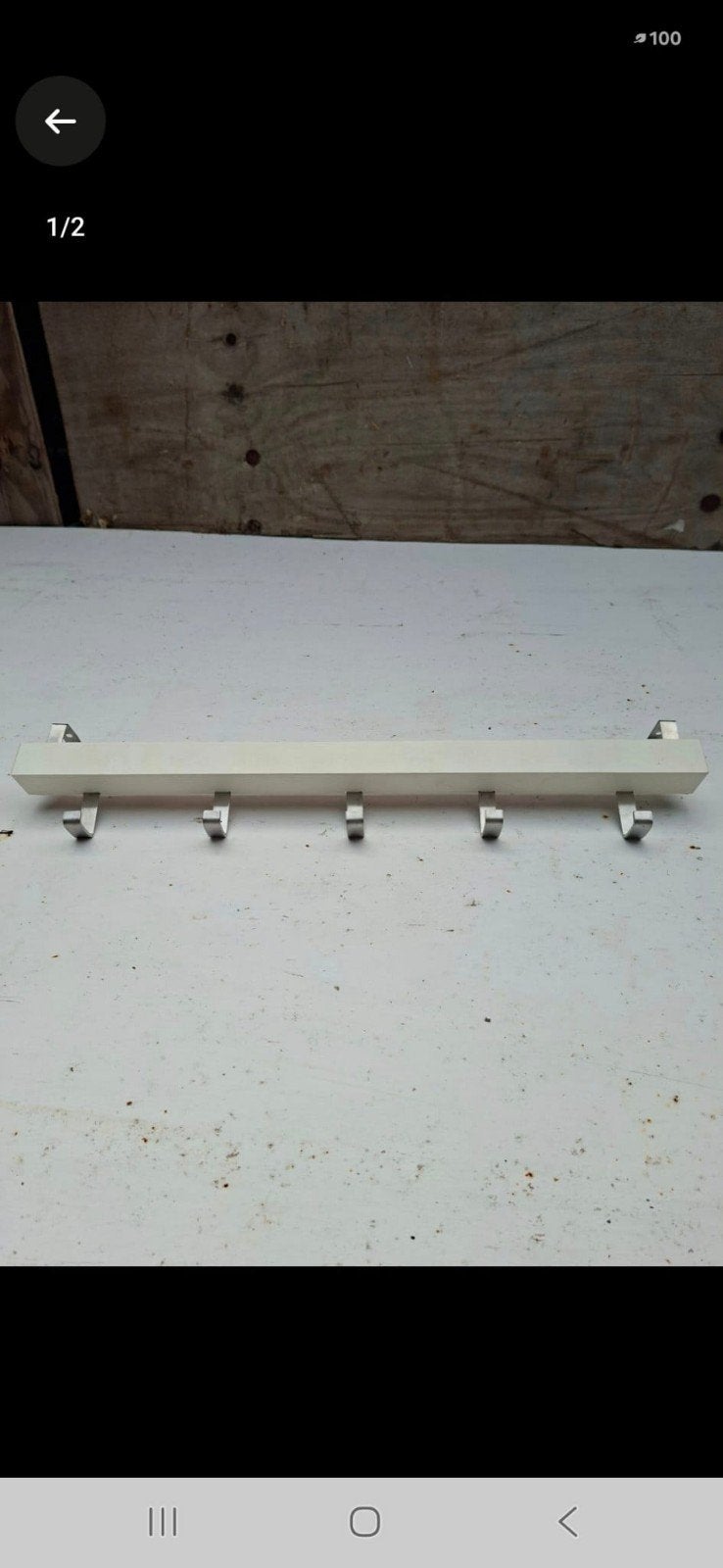 Witte wandkapstok met 5 haken, Wandkapstok, Gebruikt, Ophalen of Verzenden, Minder dan 100 cm
