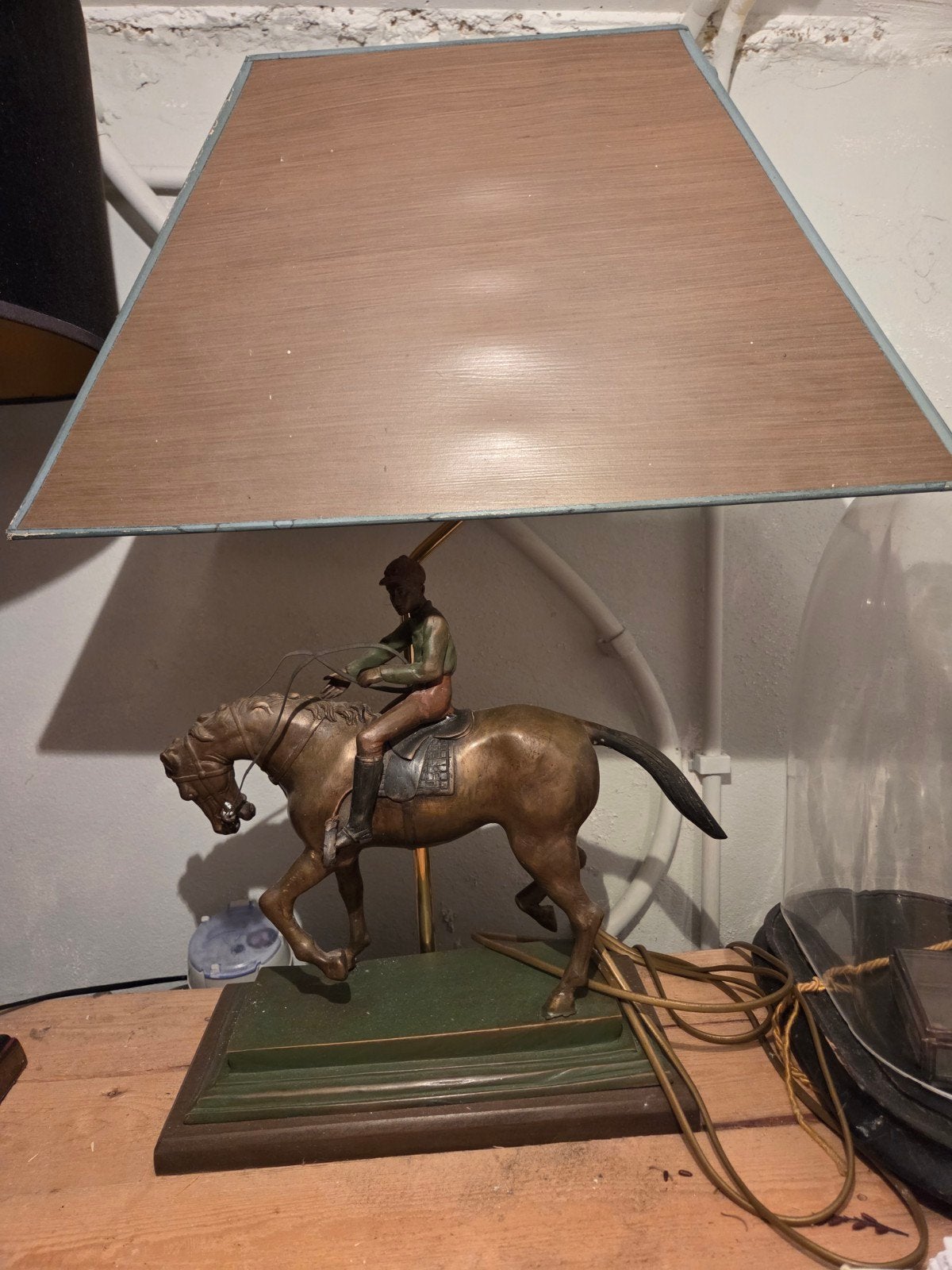 Tafellamp Ralph Lauren Stijl met Klassiek Paard, Huis en Inrichting, Lampen | Tafellampen, Gebruikt, 50 tot 75 cm, Overige materialen