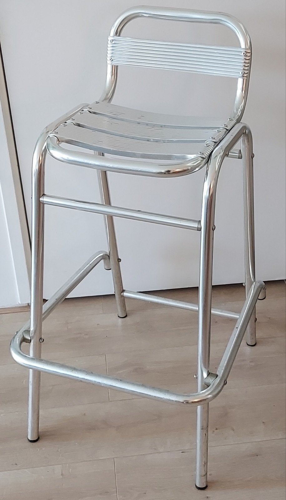 aluminium barkruk kruk hoog model € 20, Ophalen, Gebruikt, Met voetsteun, 60 tot 90 cm