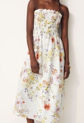 H&M Conscious Wildflower White Floral Collection Dress, Wit, Ophalen of Verzenden, Zo goed als nieuw, Maat 36 (S)