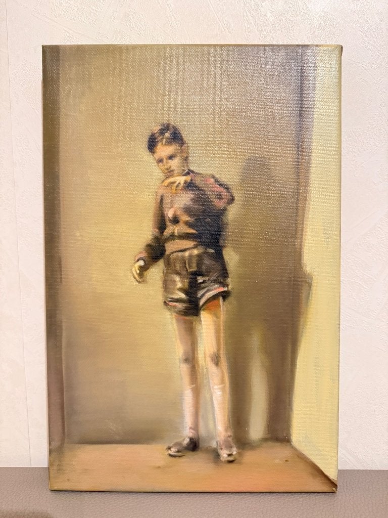 Erwin van Krey - Prachtig schilderij, Antiek en Kunst, Verzenden, Textiel, Olieverf, Figuren