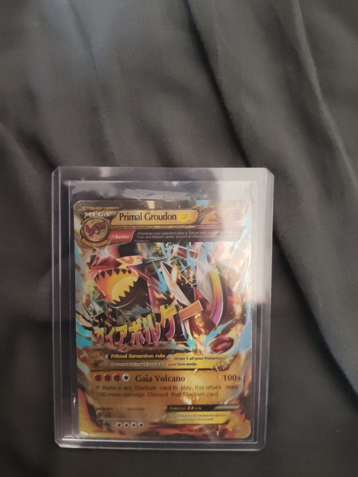 Pokemon Kaart Mega Primal Groudon EX, Ophalen, Zo goed als nieuw, Losse kaart