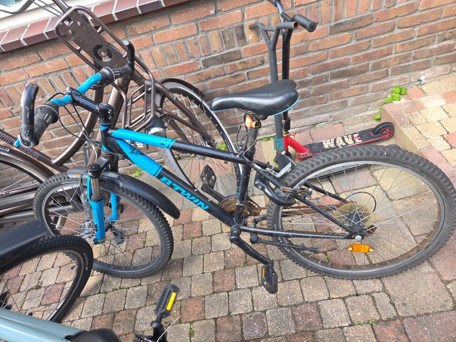B'Twin kinderfiets/mountainbike - Zwart/Blauw, Ophalen, Gebruikt, Overige merken